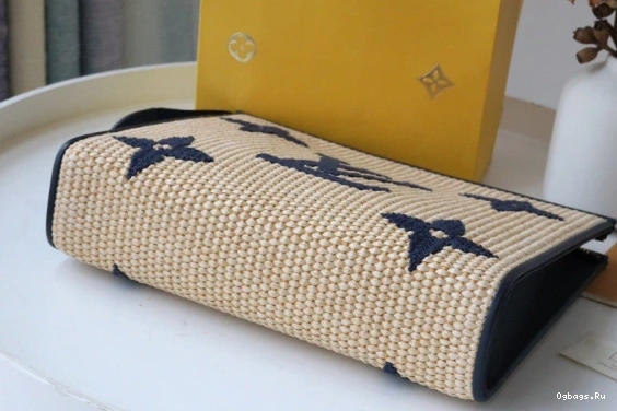 VUITTON LOUIS Monogram Toiletry Raffia Pouch 0120